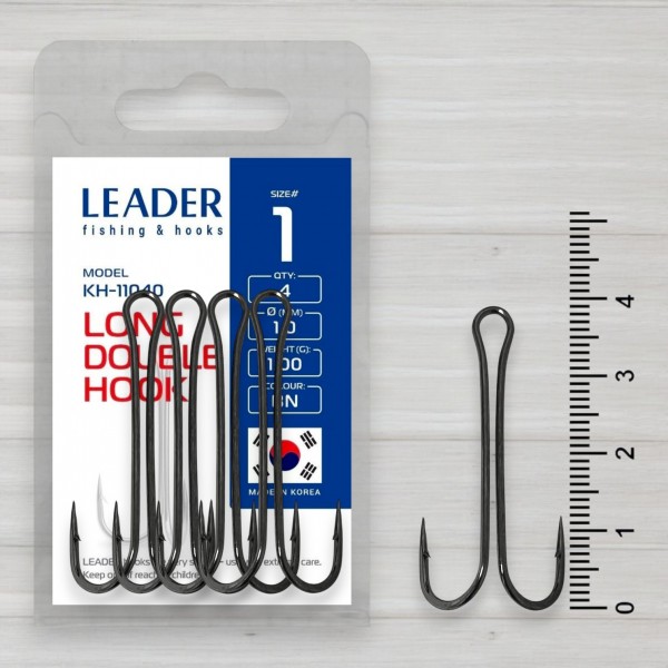 Гачки двійники Leader Long Double, 4шт/уп, № 1